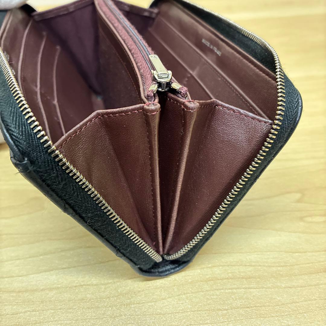 CHANEL シャネル　長財布　マトラッセ　ラムスキン　ココマーク　ブラック