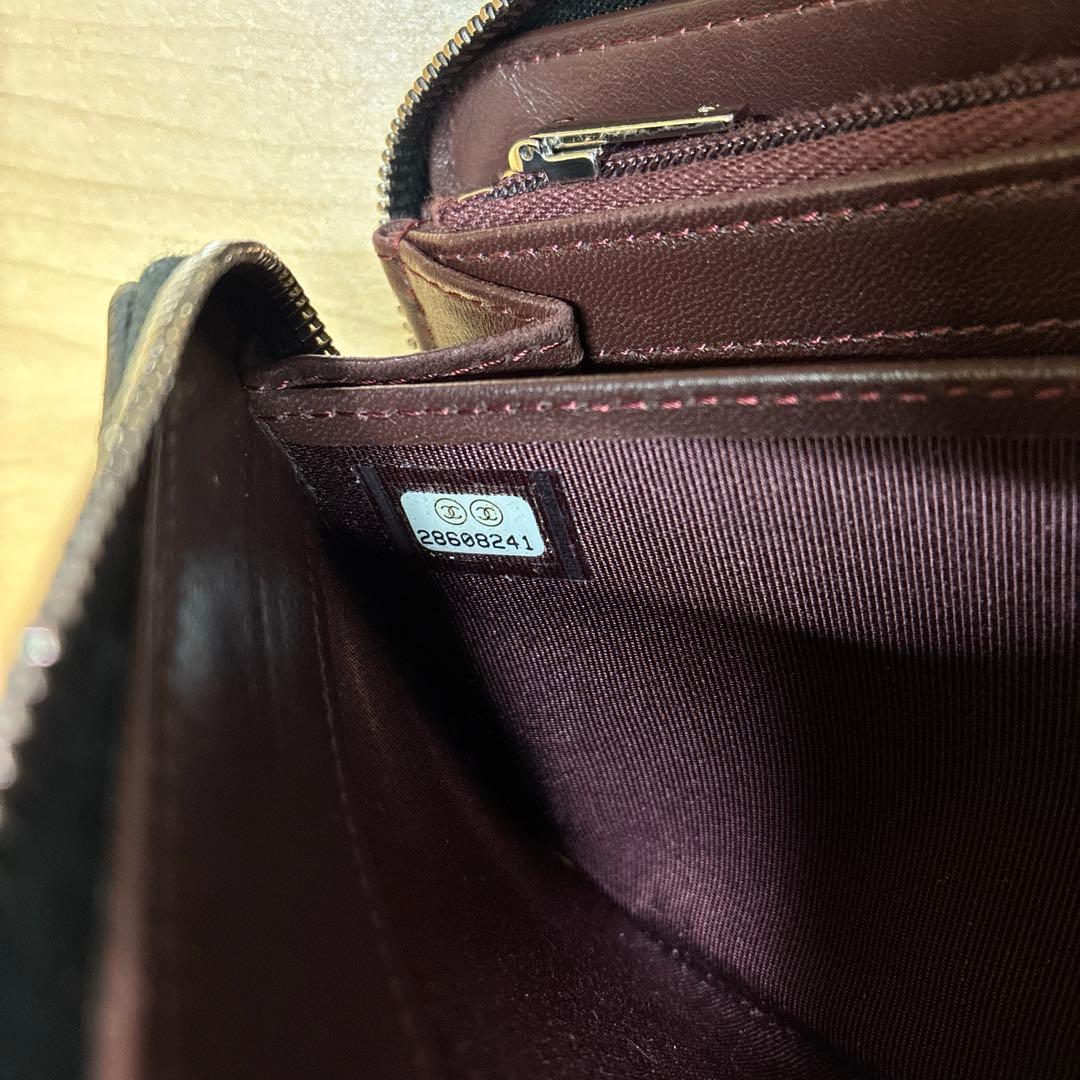 CHANEL シャネル　長財布　マトラッセ　ラムスキン　ココマーク　ブラック