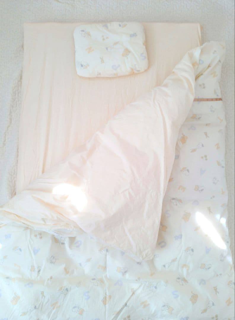 【美品】西川 ベビー 羽毛布団 敷き布団セット PEANUTS スヌーピー