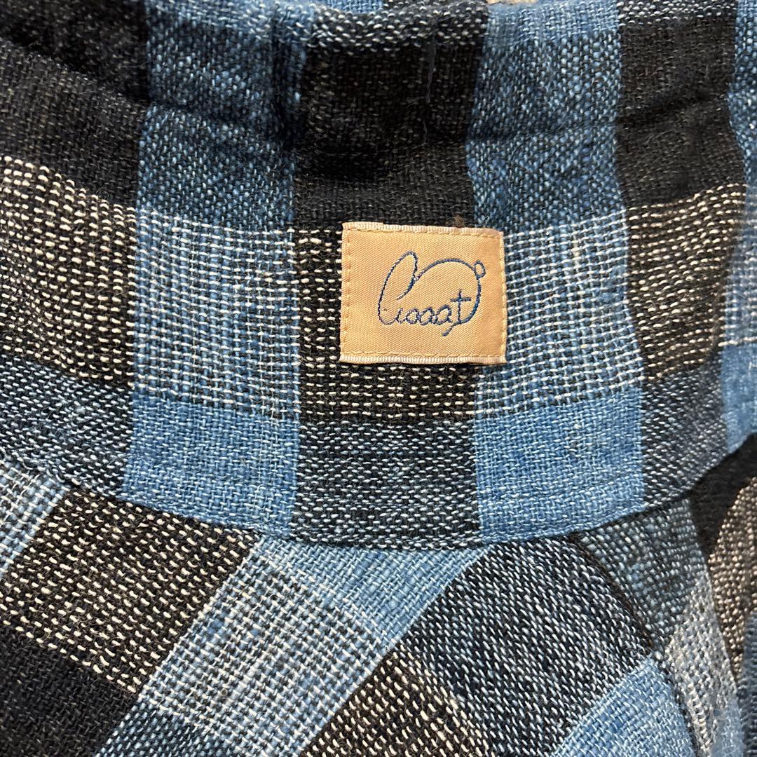 うさとの服 チェック柄　モモンガパンツ　手染め