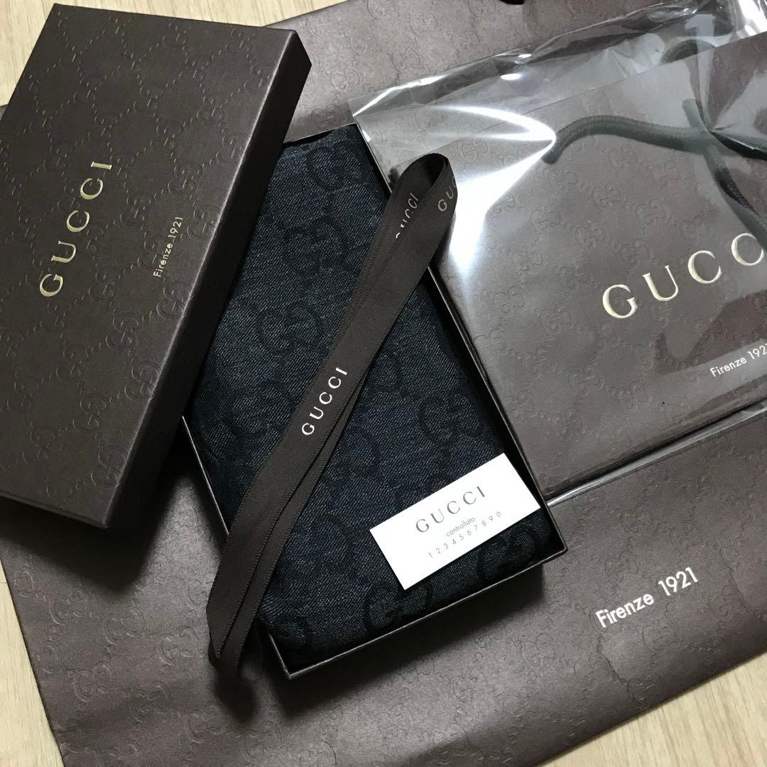 新品正規✨GUCCIマフラー✨グッチマフラー❗️箱紙袋セット　グッチ　メンズ