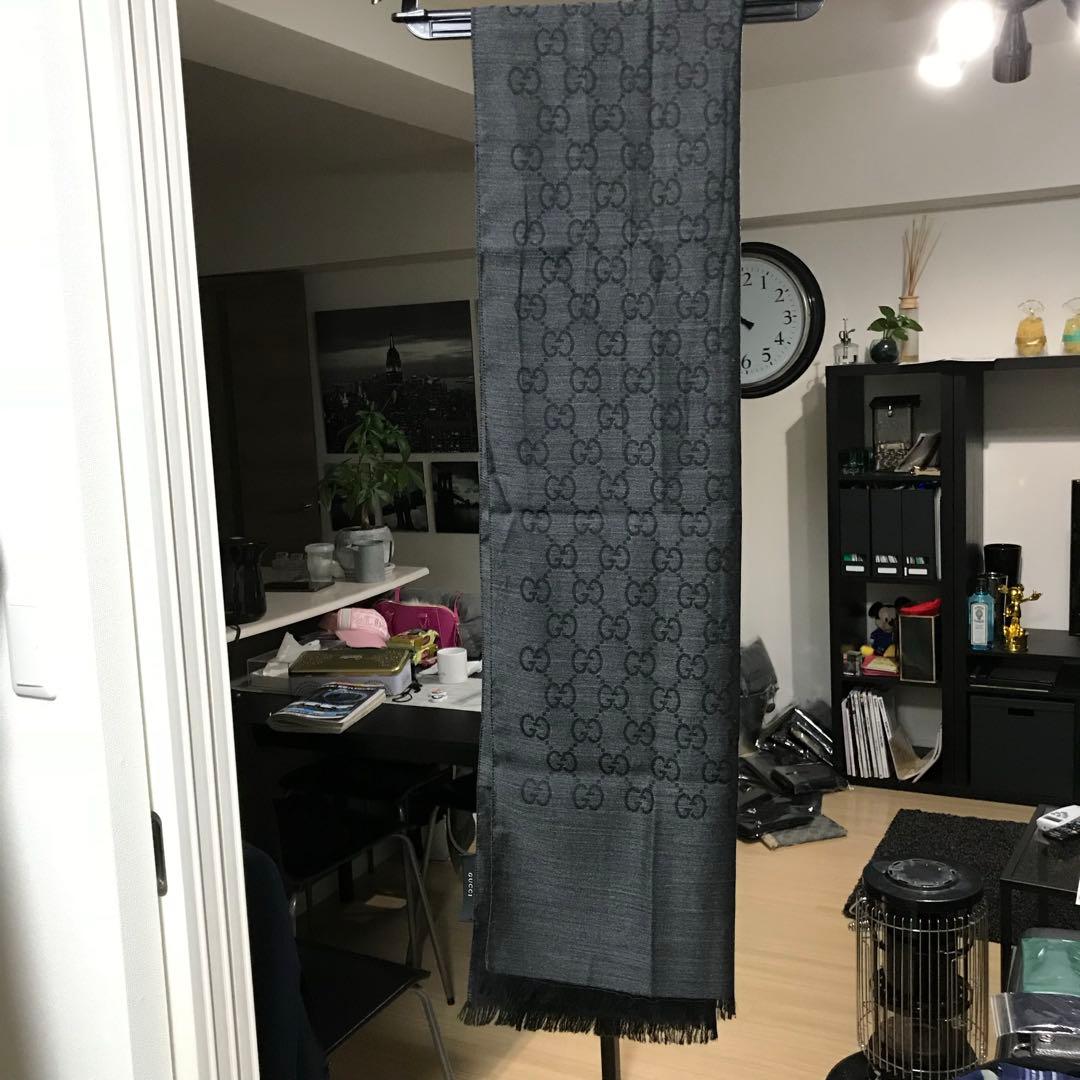 新品正規✨GUCCIマフラー✨グッチマフラー❗️箱紙袋セット　グッチ　メンズ