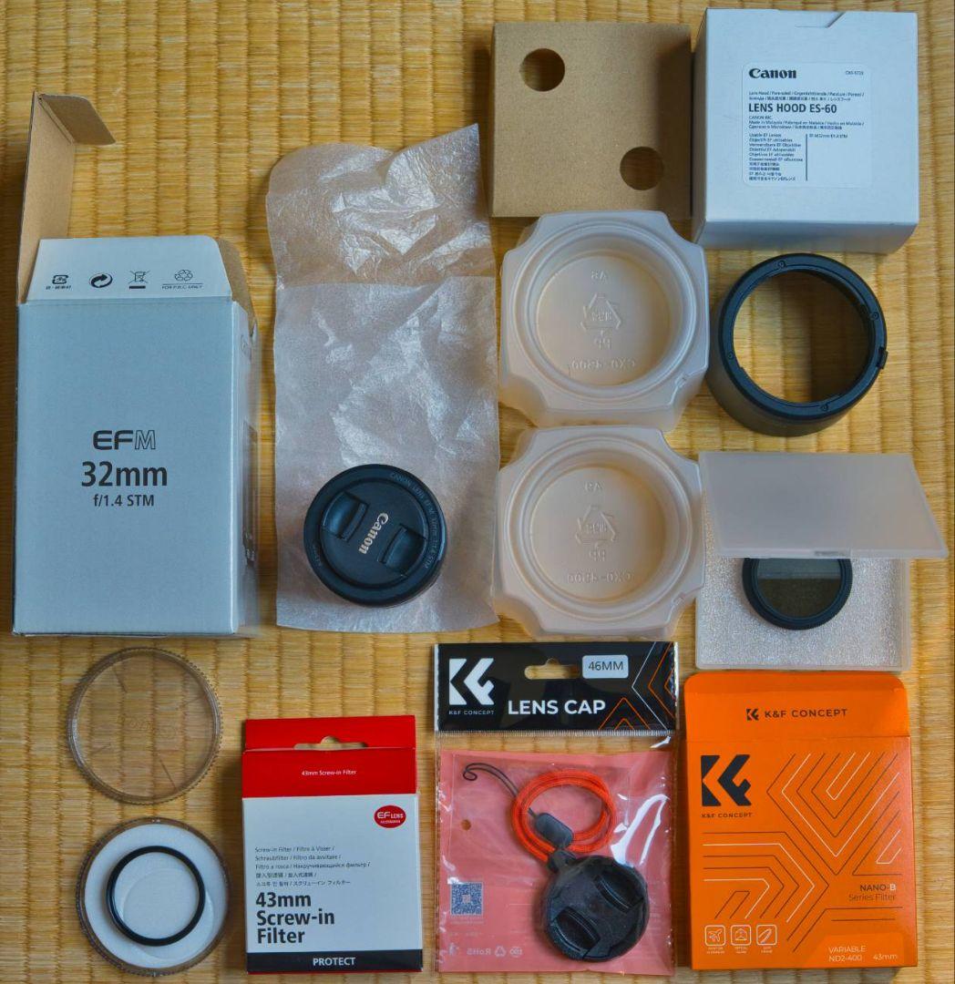 Canon EF-M32mm F1.4 STM（レンズフード、NDフィルタ他）