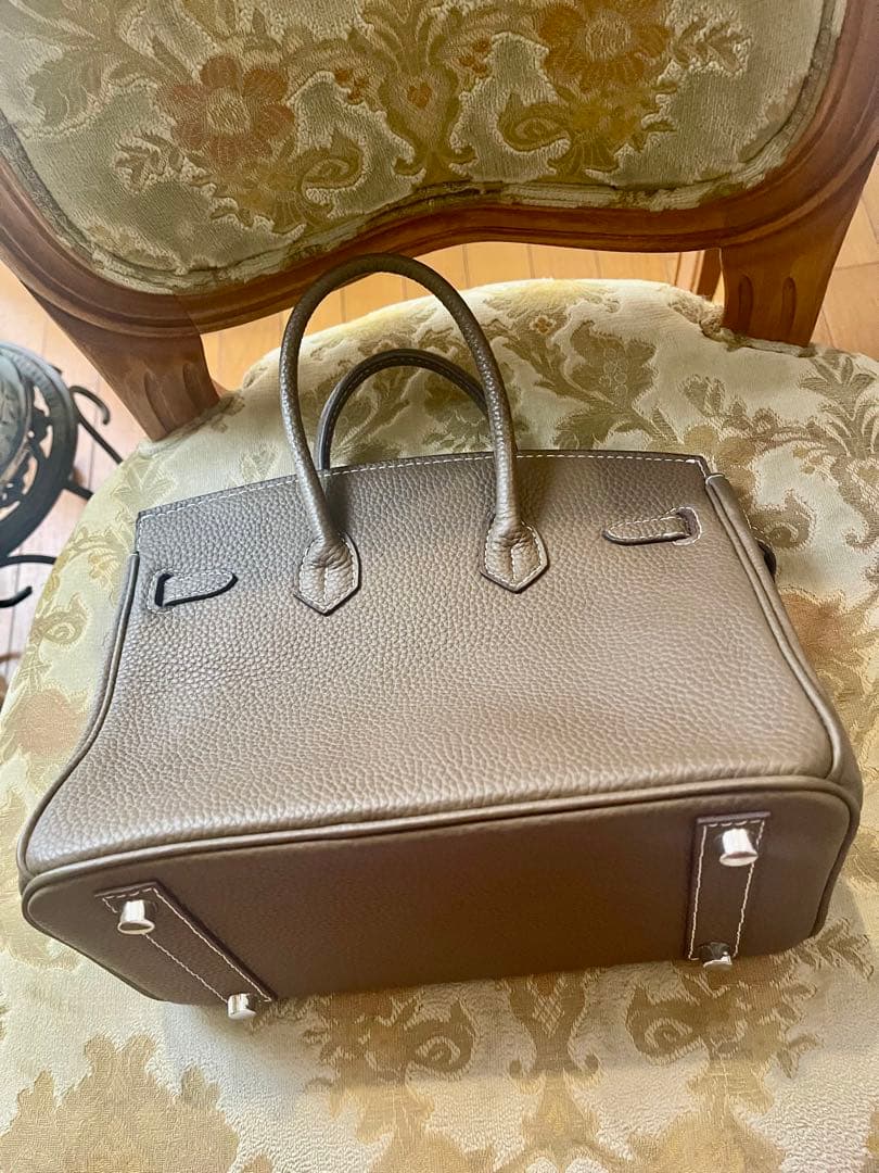 ブラウンレザー ハンドバッグ　バーキン25風　本革