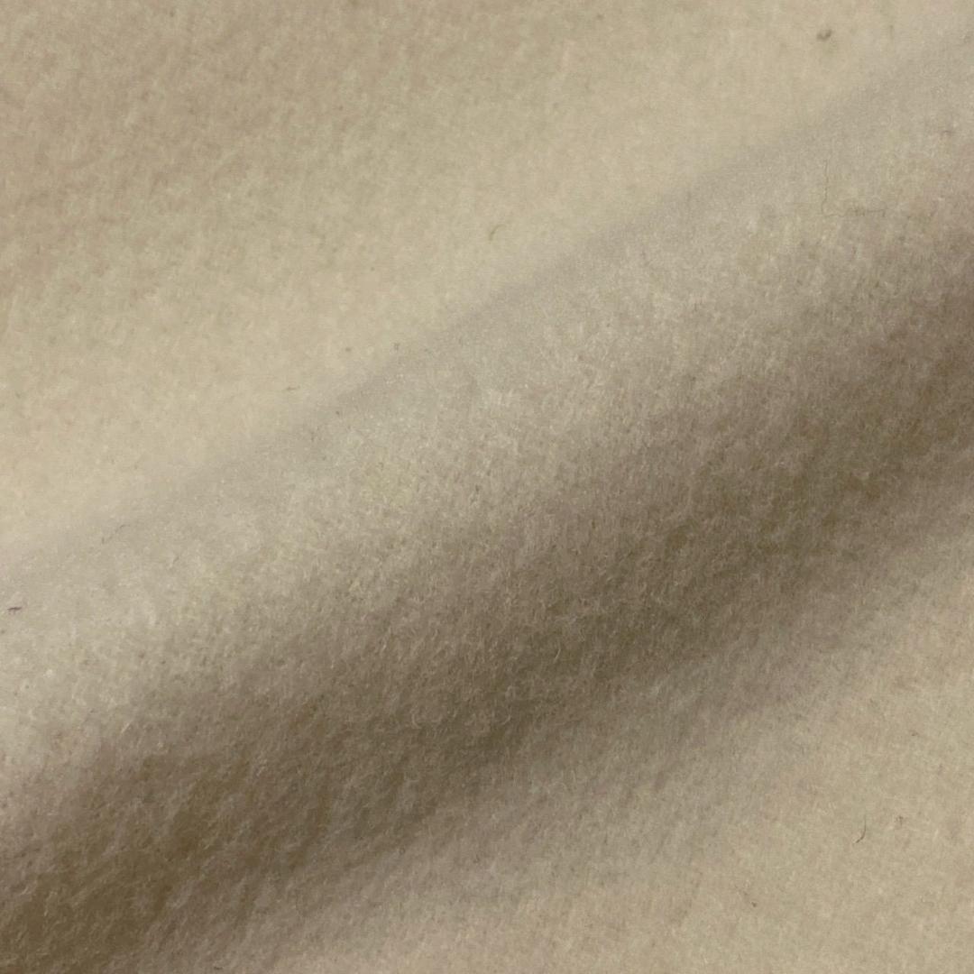 エムドット　ノーカラーコート　ミディアム丈　ウール混　上品　通勤　冬　アイボリー