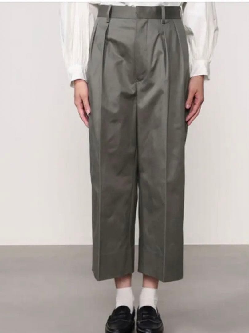 SCYE BASICS サンホアキン　チノ　クロップド　ワイドパンツ　ベージュ