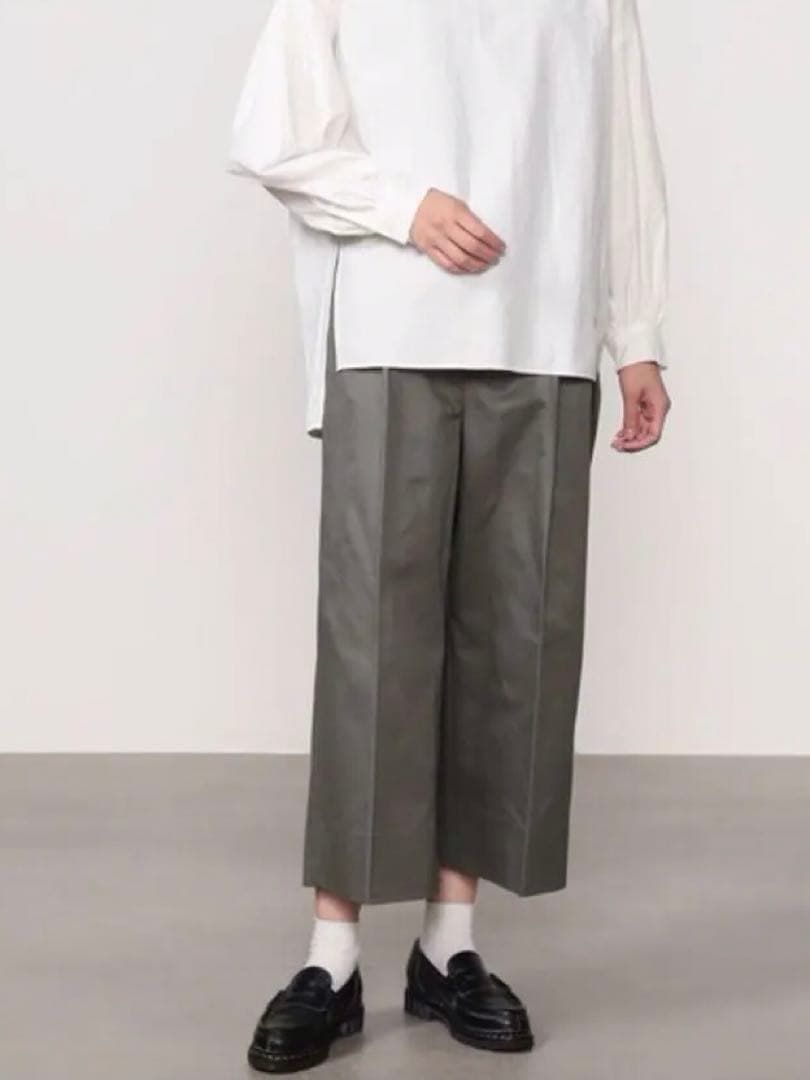 SCYE BASICS サンホアキン　チノ　クロップド　ワイドパンツ　ベージュ