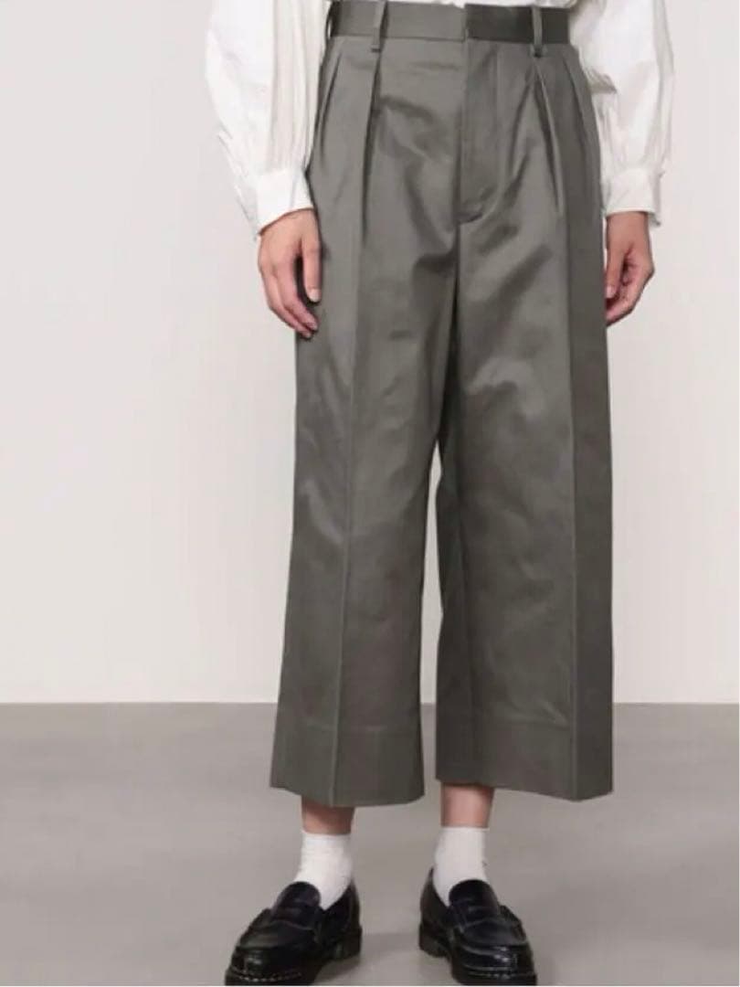 SCYE BASICS サンホアキン　チノ　クロップド　ワイドパンツ　ベージュ