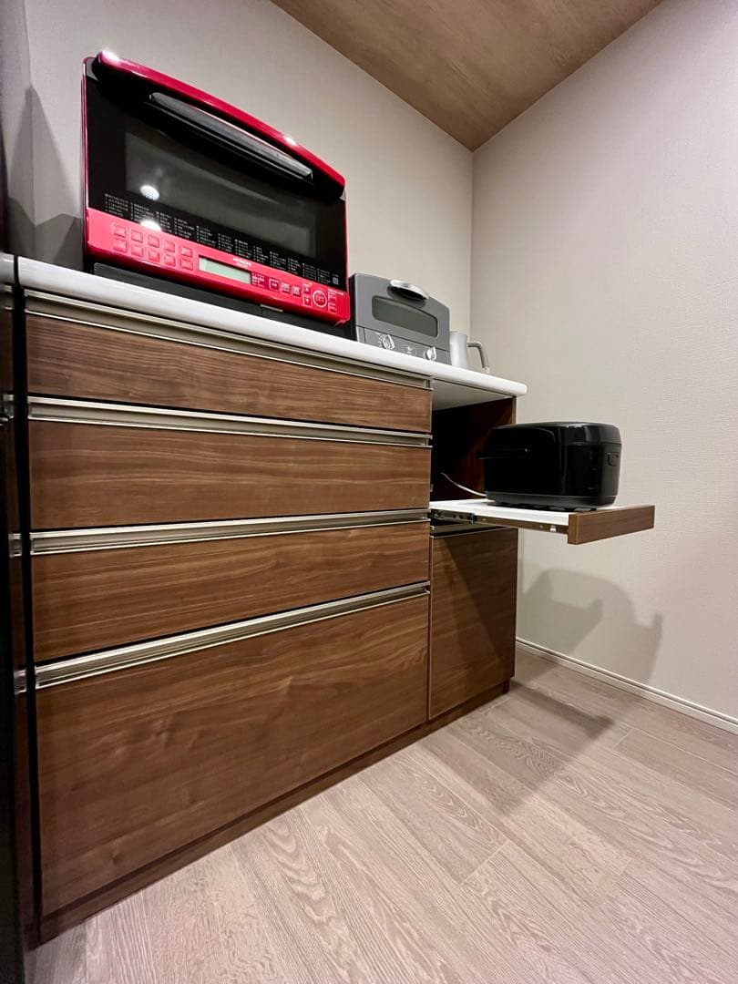 大川家具 古賀家具 食器棚 幅120cm 高さ100cm モイス付き 完成品