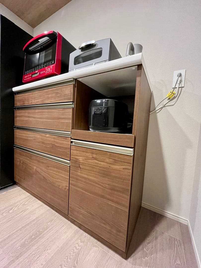 大川家具 古賀家具 食器棚 幅120cm 高さ100cm モイス付き 完成品