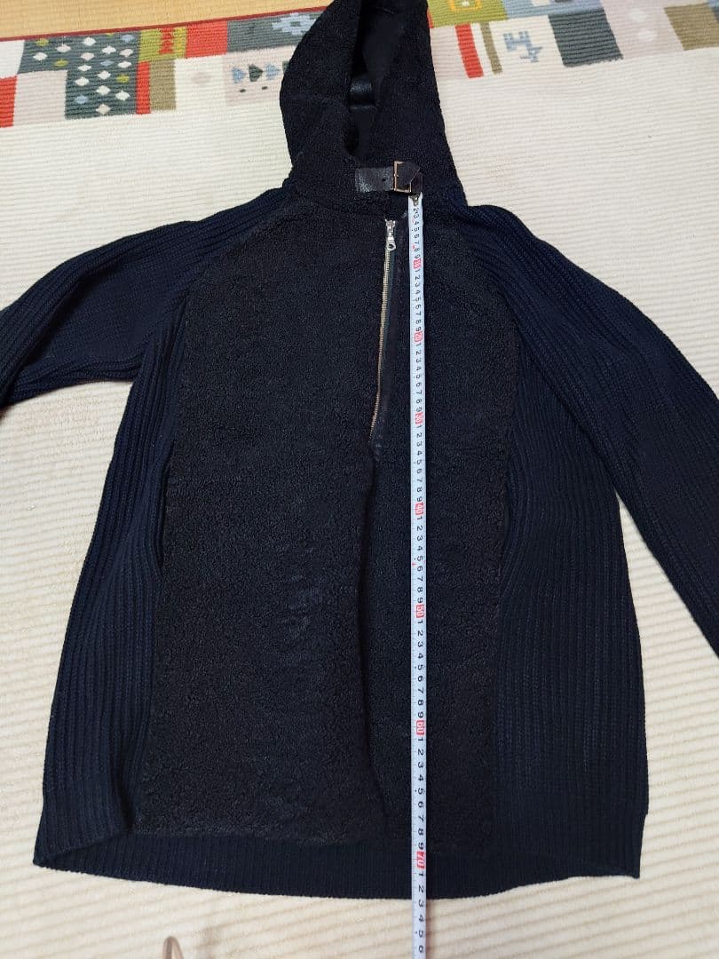 お値下げしました。クールカレアン　フード付き黒ジップアップコート