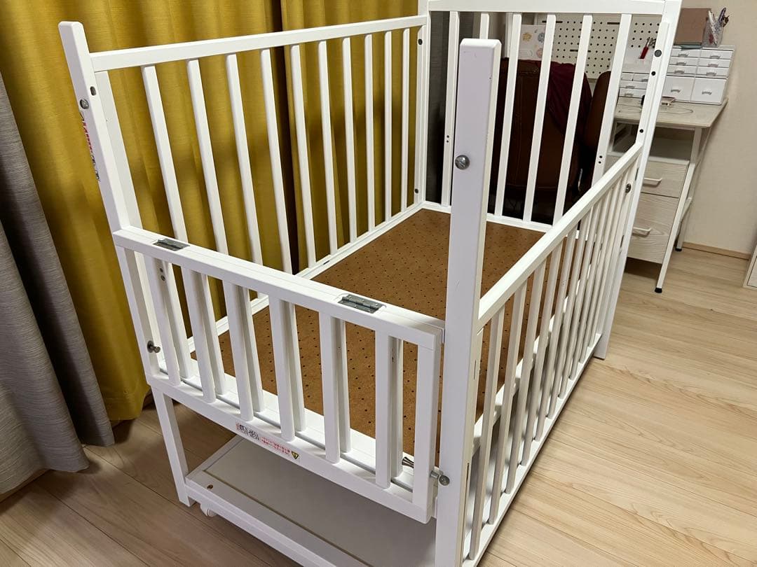 【YAMAZAKI】木製ベビーベッド ハイタイプ ツーオープン