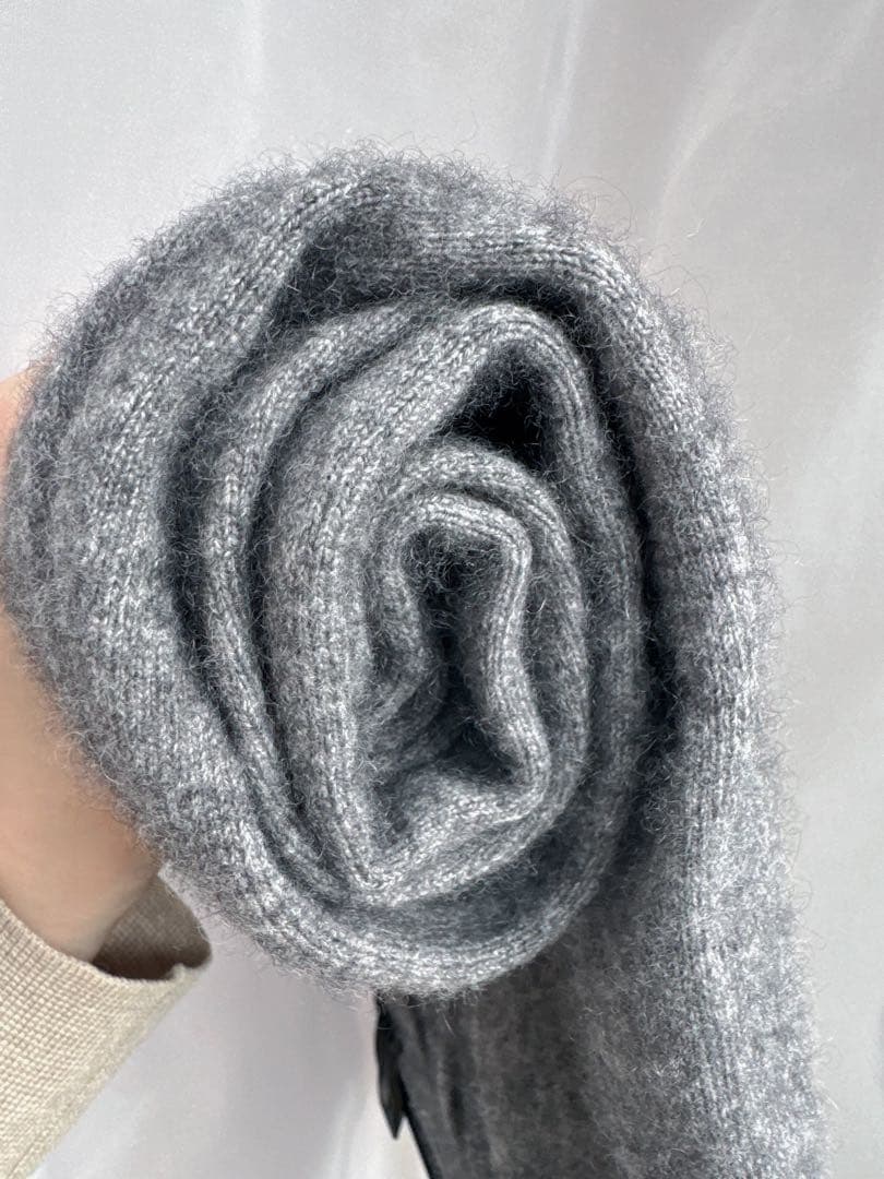 【極上肌触り】100％カシミヤ レギンス 炭グレー L 新品