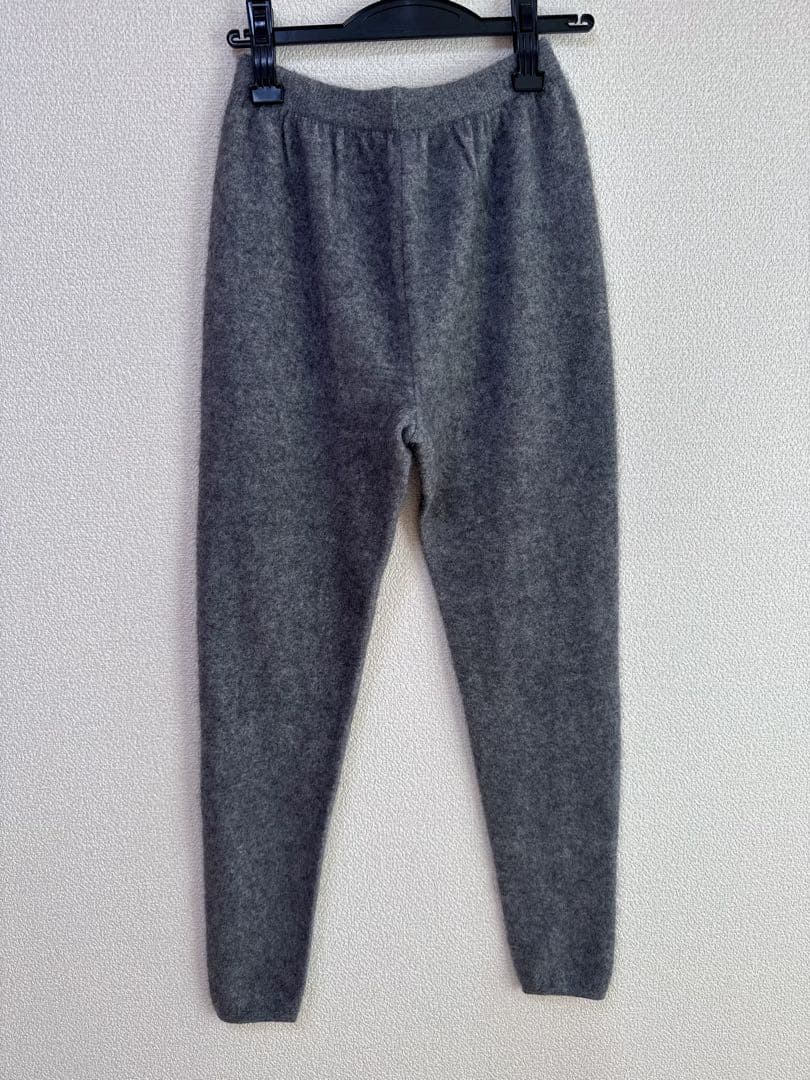 【極上肌触り】100％カシミヤ レギンス 炭グレー L 新品