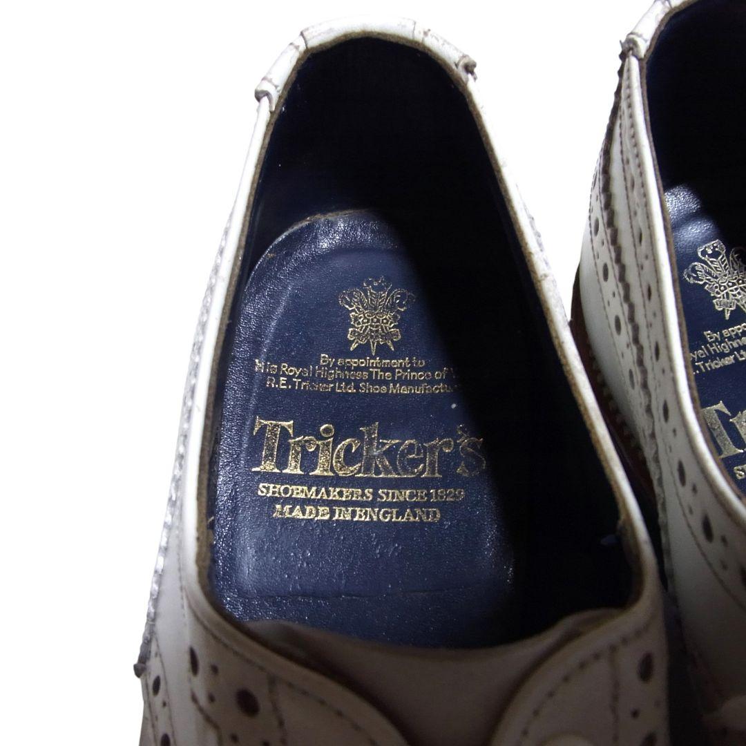 トリッカーズ バートン 7.5 白 ホワイト ガムライトソール レザー シューズ