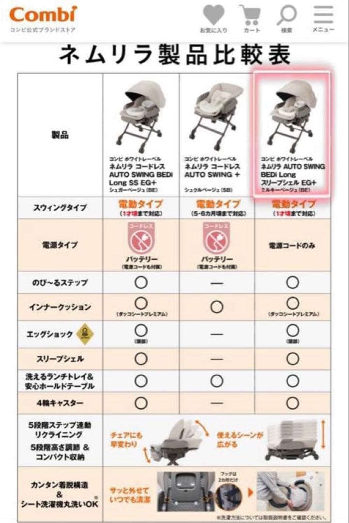 nana様ネムリラAUTOSWING BEDi Long スリープシェルEG＋