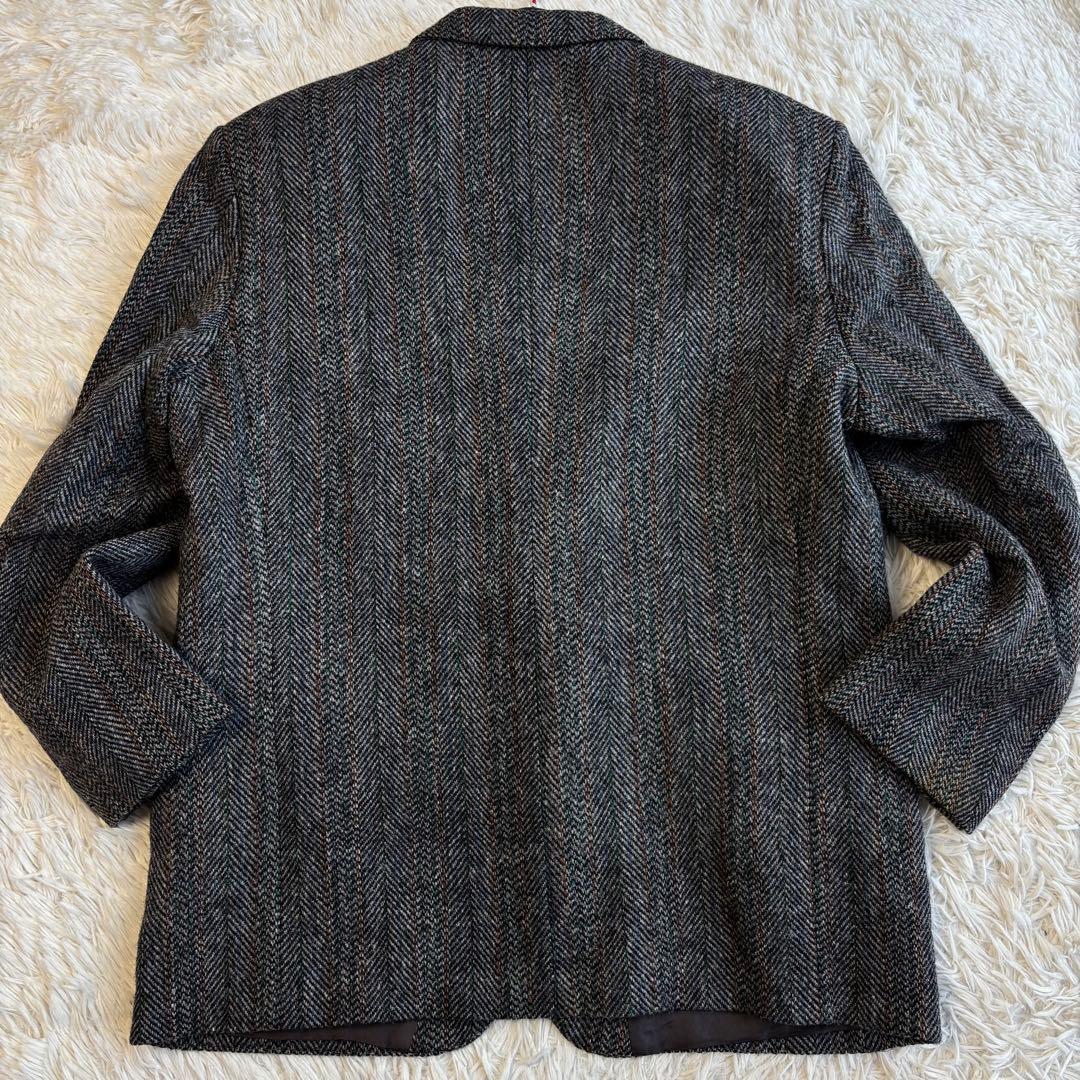 ハリスツイード ツイード テーラードジャケット ヘリンボーン くるみボタン