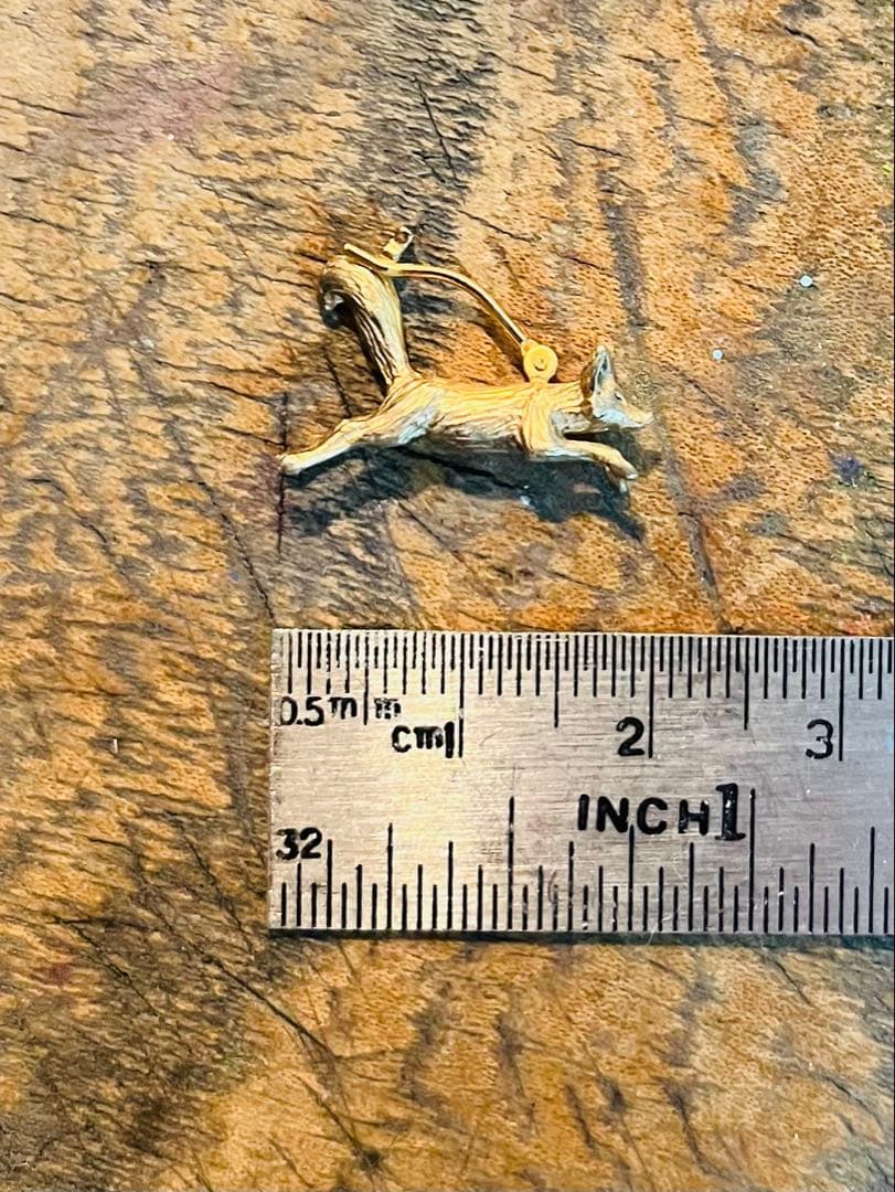 simmon キツネ　鳥　片耳ピアス