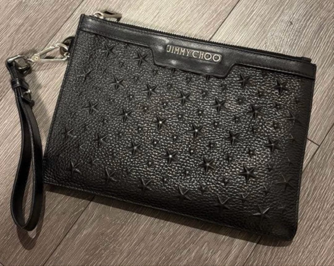 ブラック クラッチバッグ　黒　コバック　手提げ　ジミーチュー　メンズ　セカンド