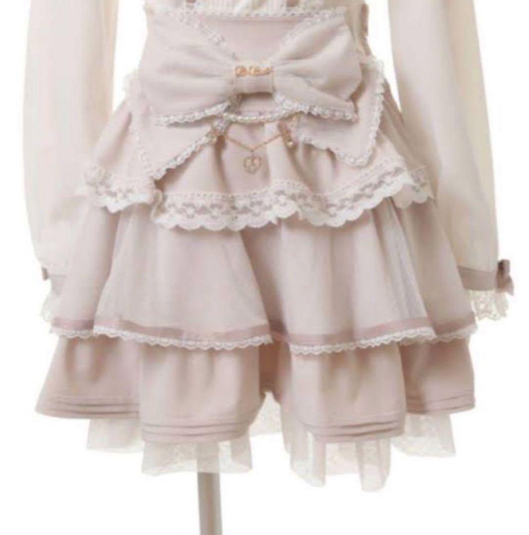 LIZLISA ビックリボンティアー ドスカート ピンク