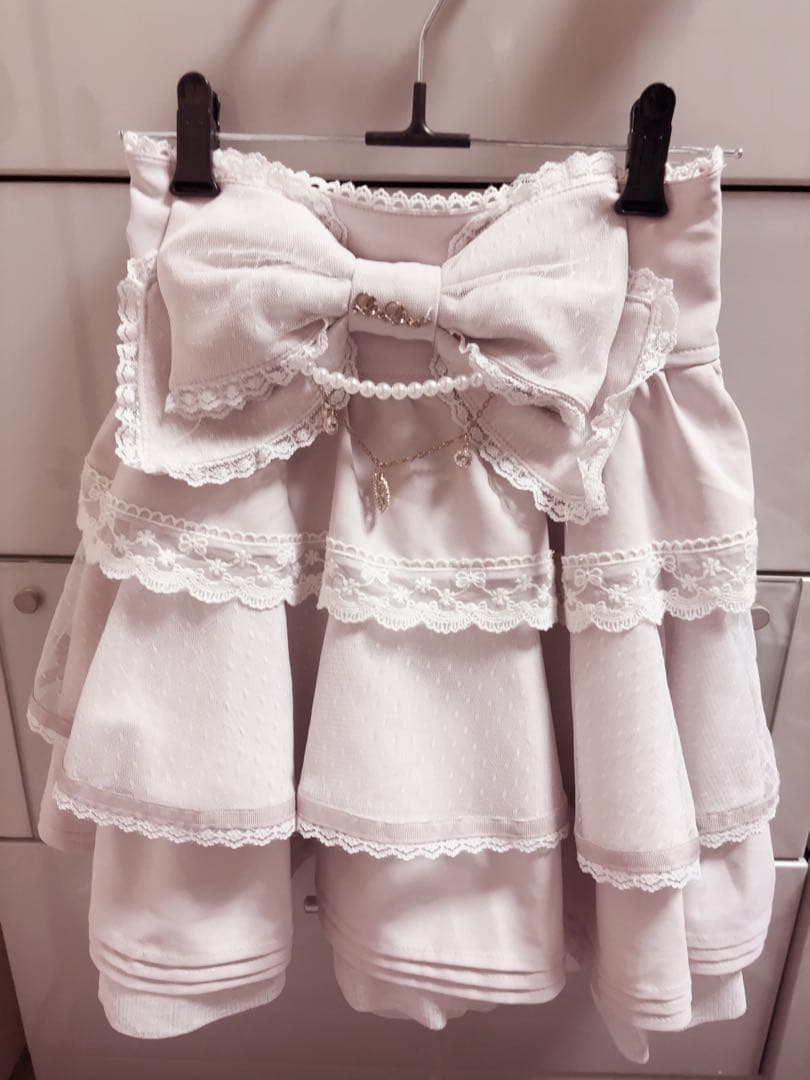 LIZLISA ビックリボンティアー ドスカート ピンク