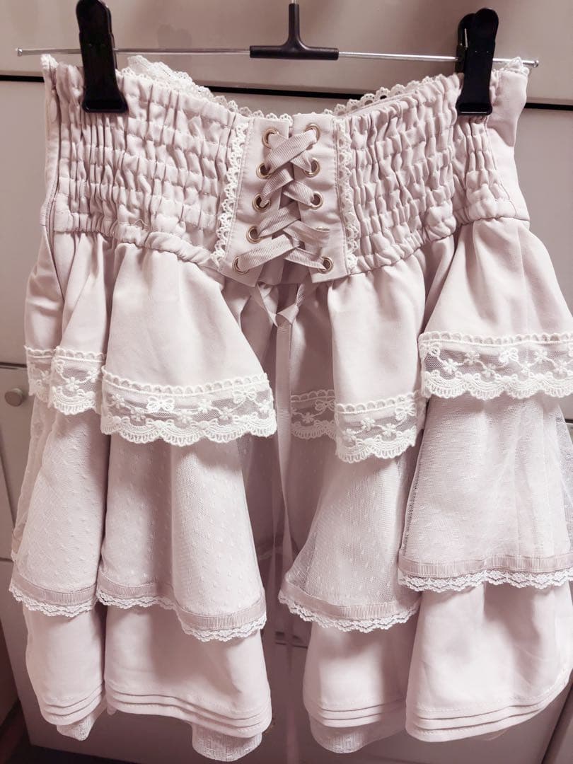 LIZLISA ビックリボンティアー ドスカート ピンク