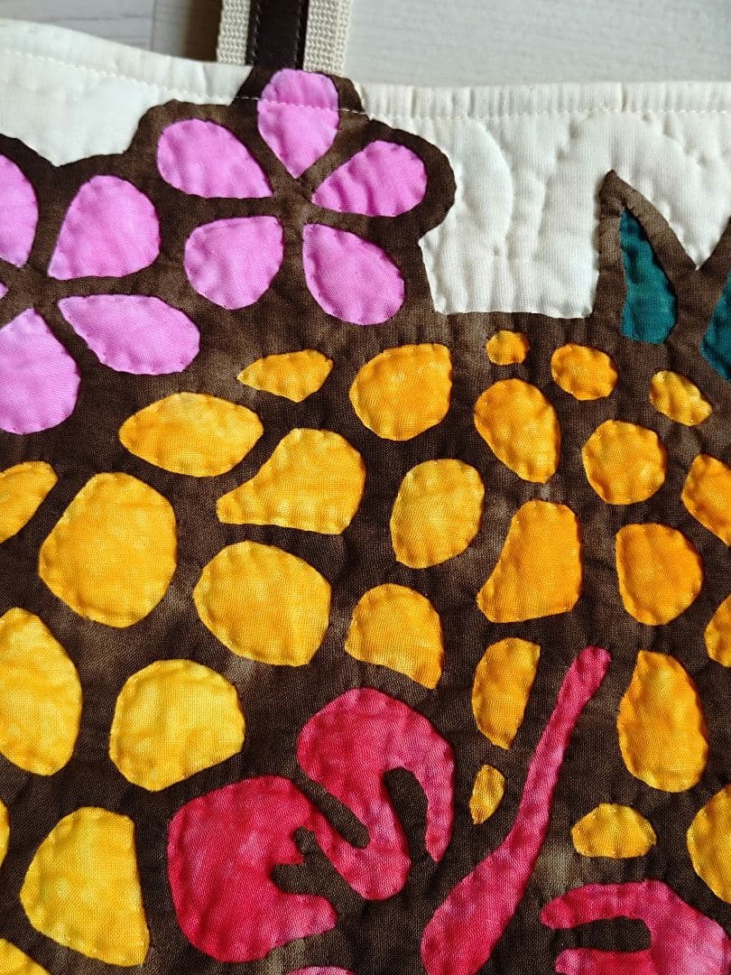 ハワイアンキルトバッグ・ハンドメイド・パイナップル・ハイビスカス・プルメリア