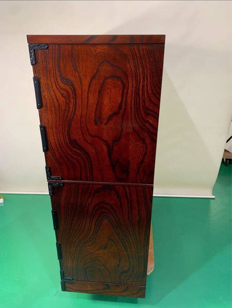 岩谷堂箪笥 定55万 欅材 拭漆塗り 南部鉄器金具 牡丹紋様 引き出し タンス