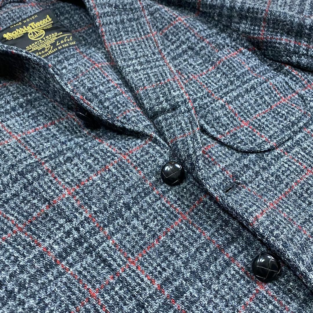 超希少✨限定品 ハリスツイード ジャケット エルボーパッチ 胡桃釦グレンチェック