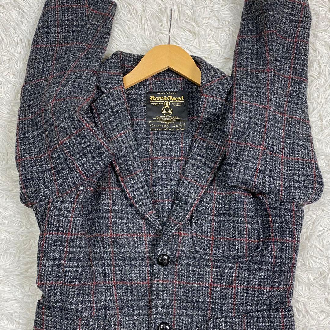 超希少✨限定品 ハリスツイード ジャケット エルボーパッチ 胡桃釦グレンチェック
