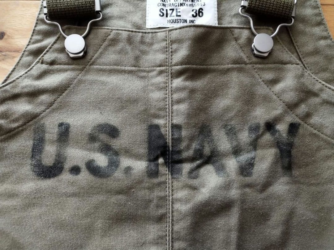 HOUSTON ヒューストン U.S.NAVY オーバーオール size36