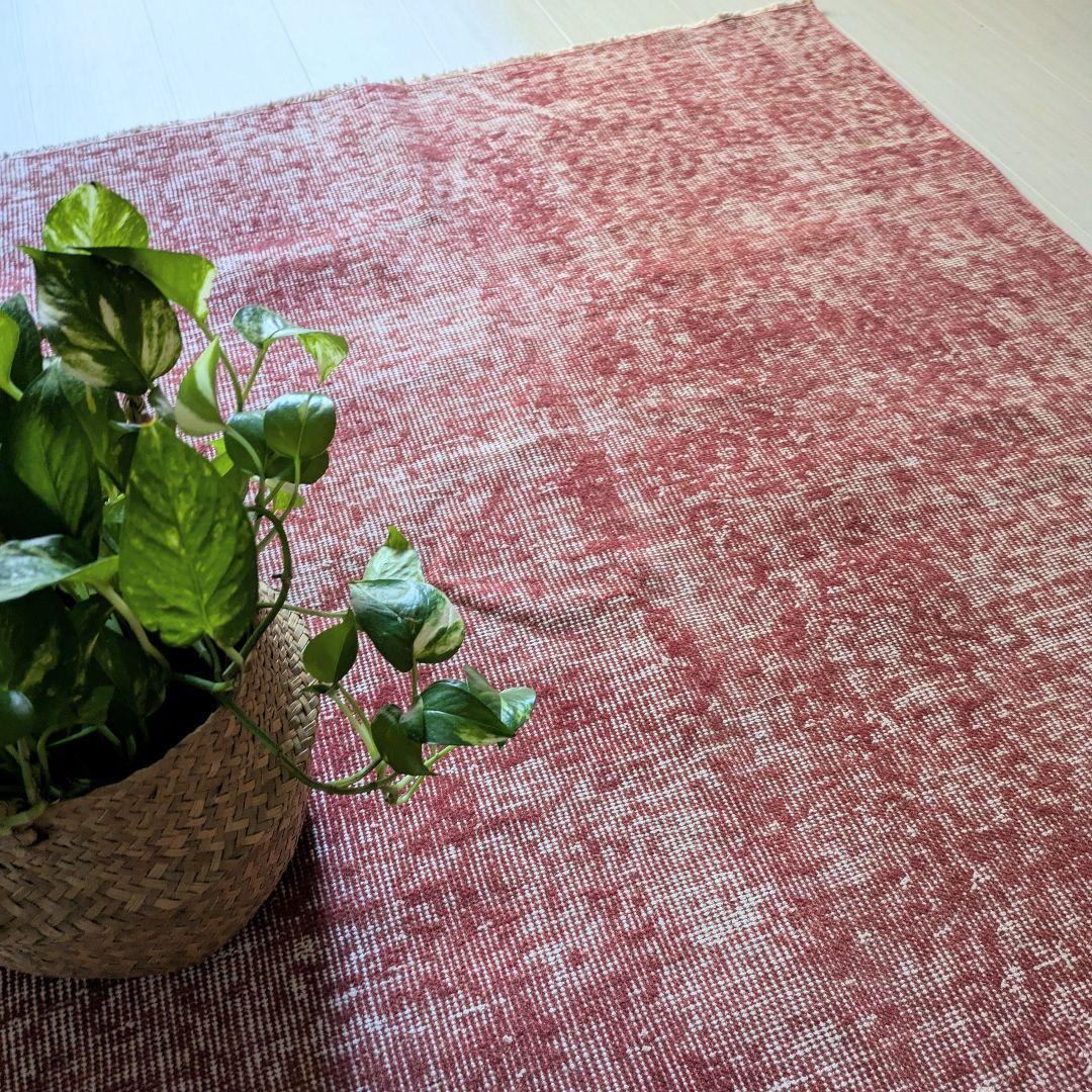 106×150 オーバーダイワンカラー赤　トルコヴィンテージラグ