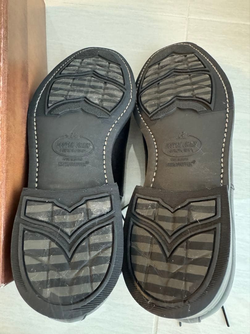 黒レザー スコッチグレイン ストレートチップ