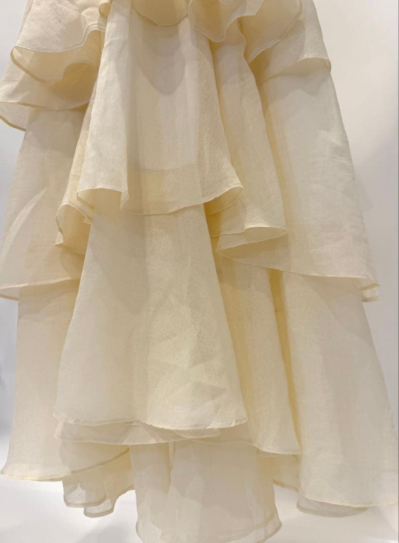 アイボリー maison celon frilly tiered dress