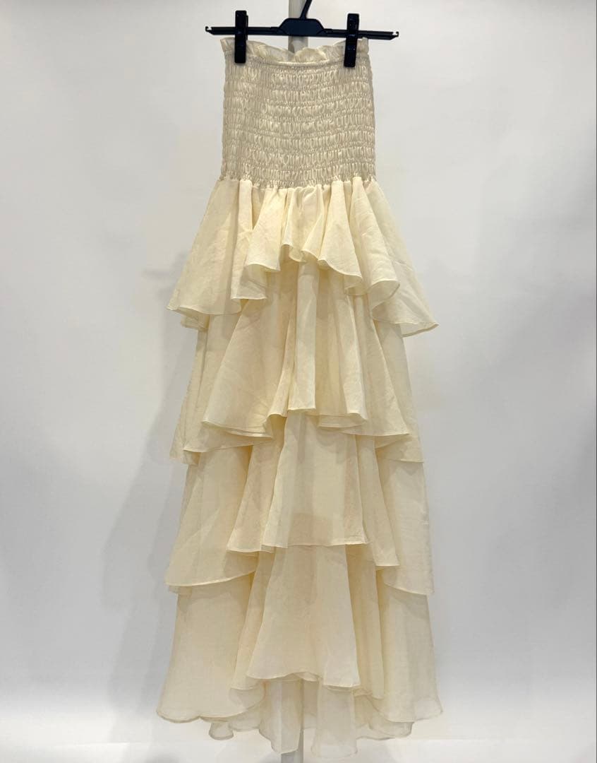 アイボリー maison celon frilly tiered dress