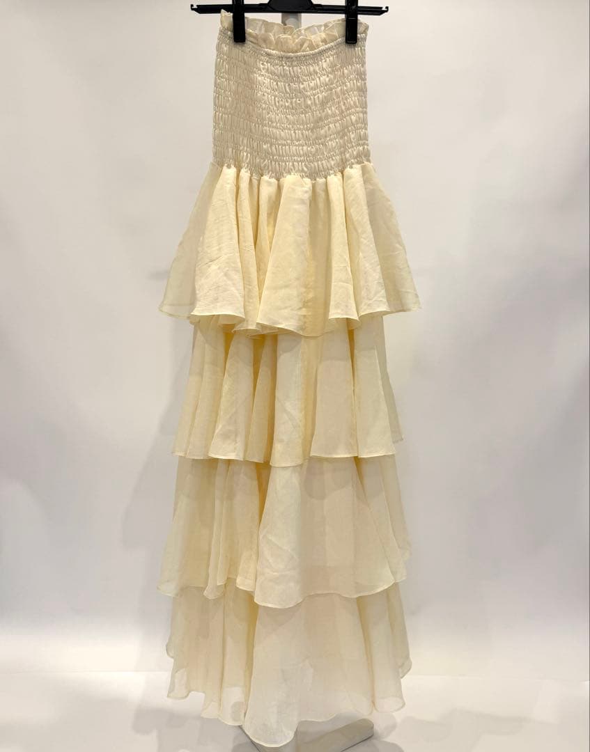 アイボリー maison celon frilly tiered dress