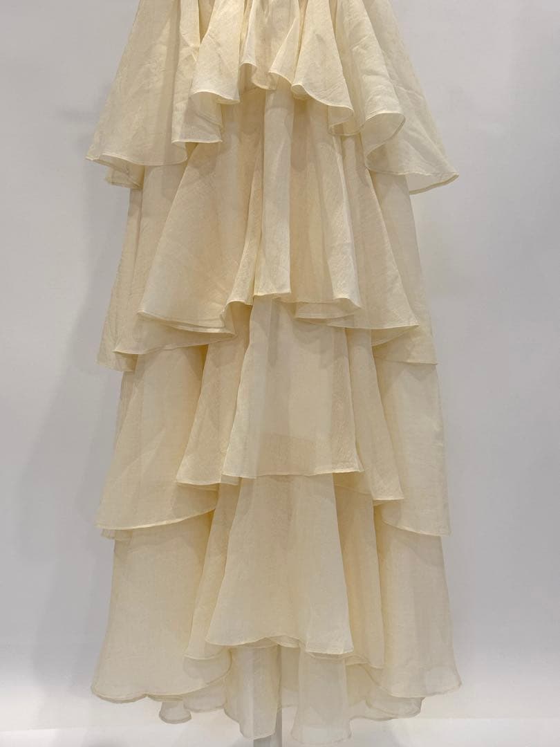 アイボリー maison celon frilly tiered dress