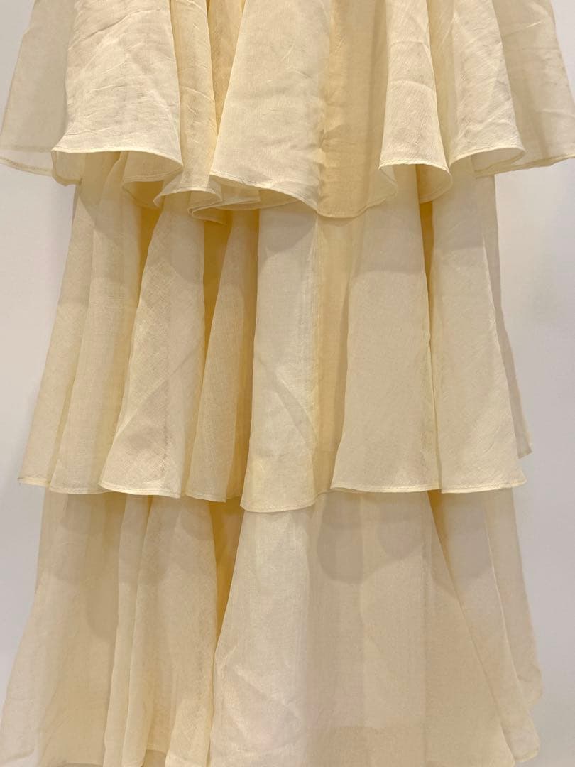 アイボリー maison celon frilly tiered dress