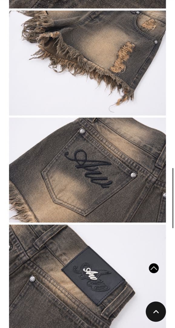 andwang fringe denim short pants デニム　パンツ