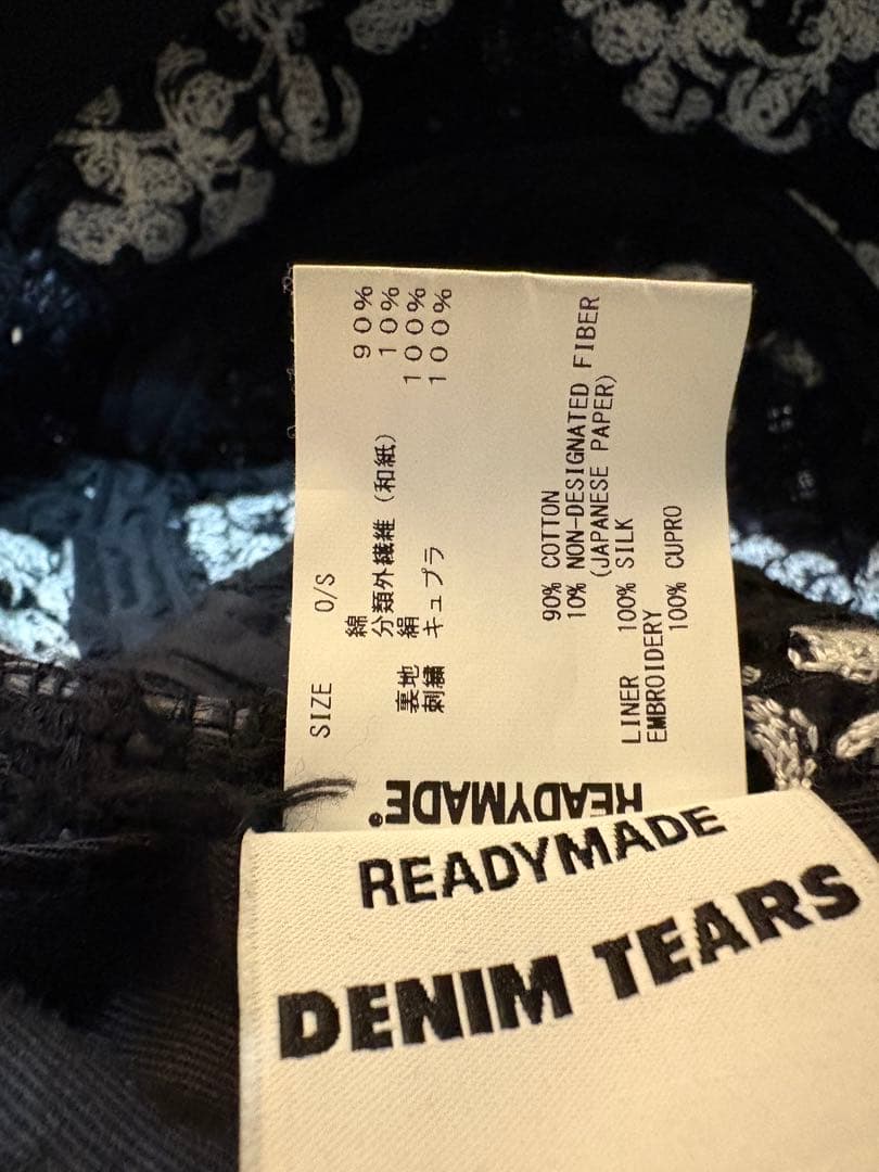 レディメイド　デニムティアーズ　バケットハット 黒 イエローバックス着