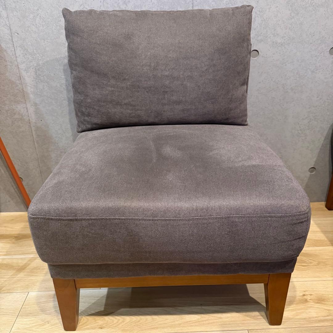 【送料無料】グレー ファブリック 1人掛けソファ