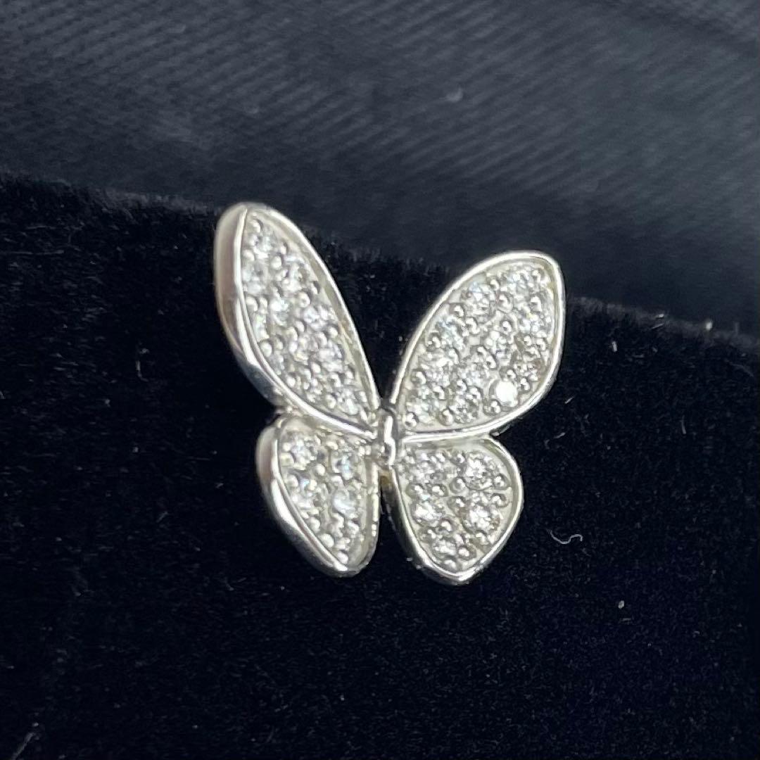ダイヤモンド 0.2ct Pt900 バタフライ 蝶 ピアス
