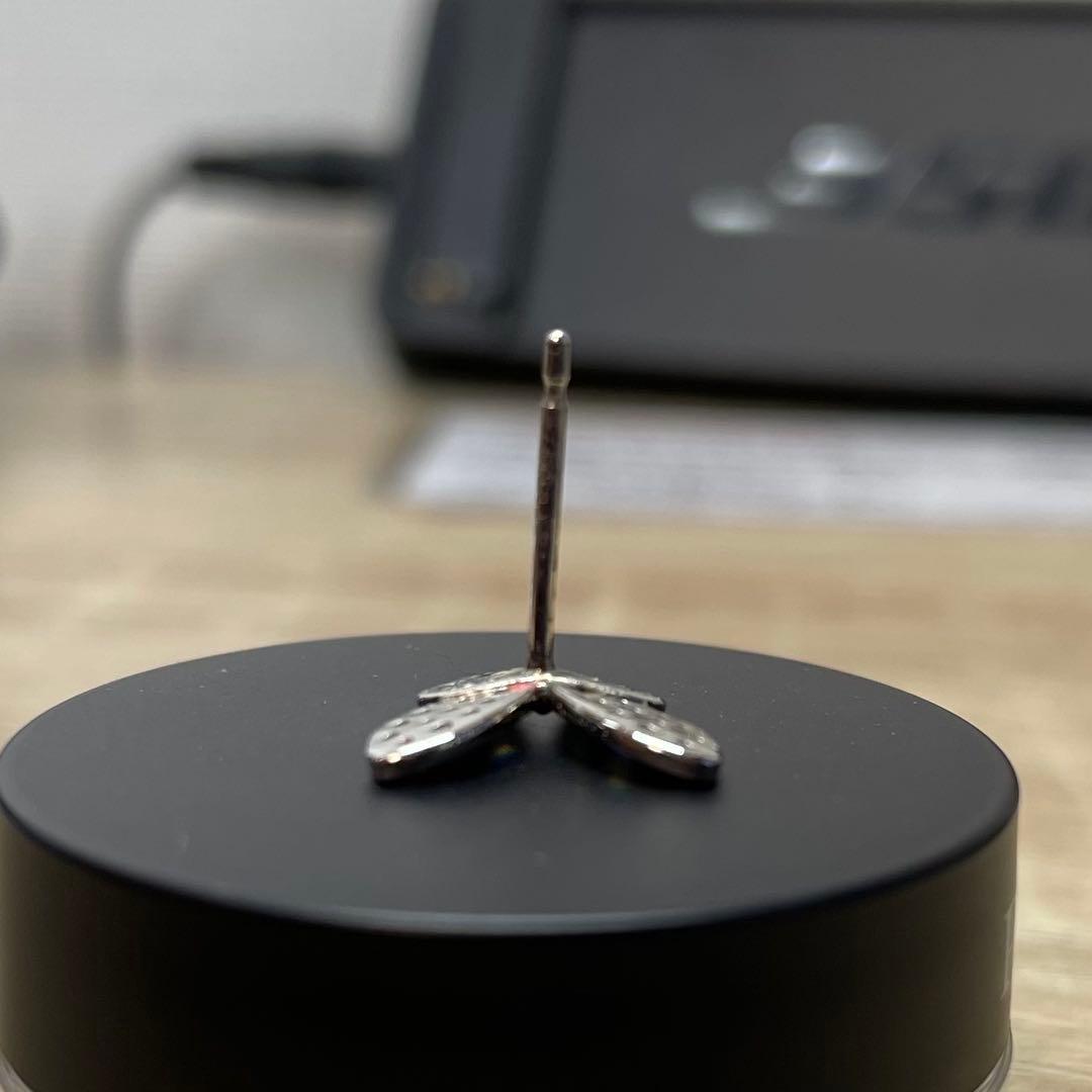 ダイヤモンド 0.2ct Pt900 バタフライ 蝶 ピアス