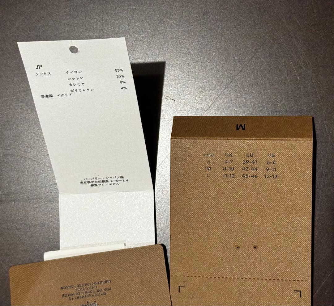 【新品未使用】BURBERRY チェック柄ソックス　Mサイズ