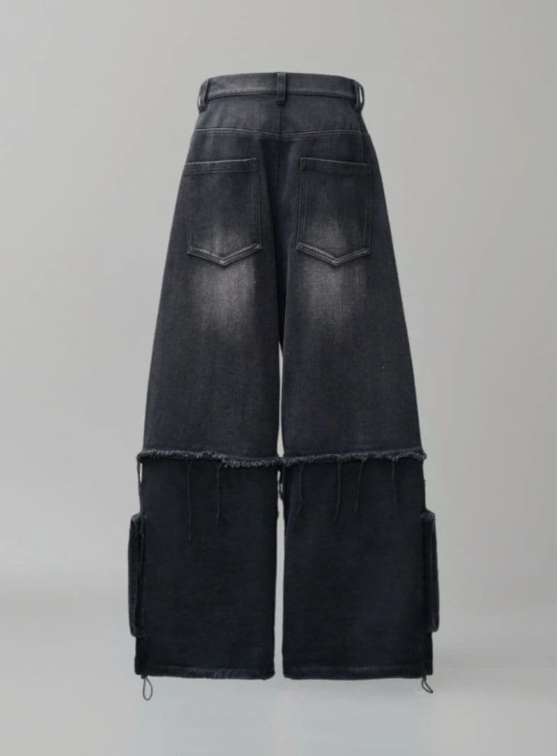 CHIKASHITSU PLUS HIGH レイヤードカーゴデニムパンツ