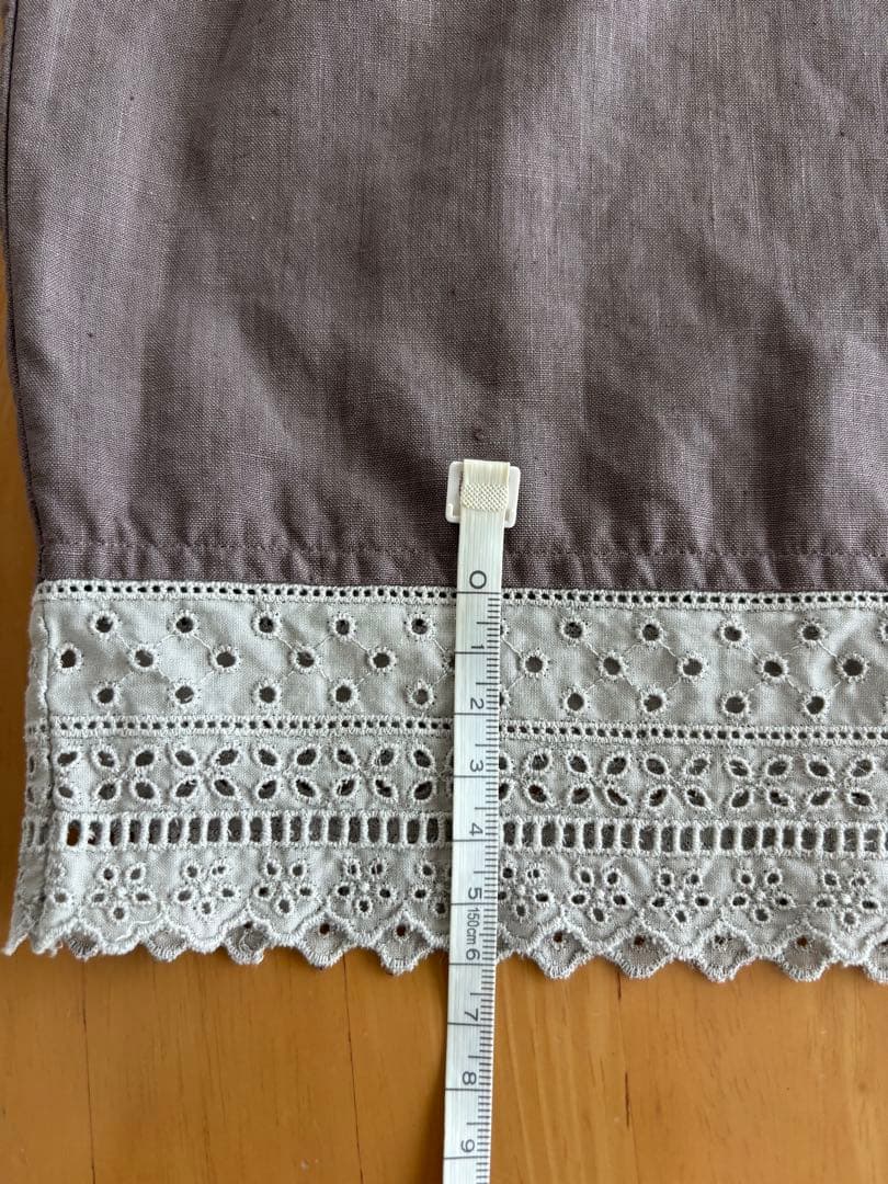 【美品】wafu cip限定 裾レース ペチパンツ ／ 超高密度 リネン 茶鼠