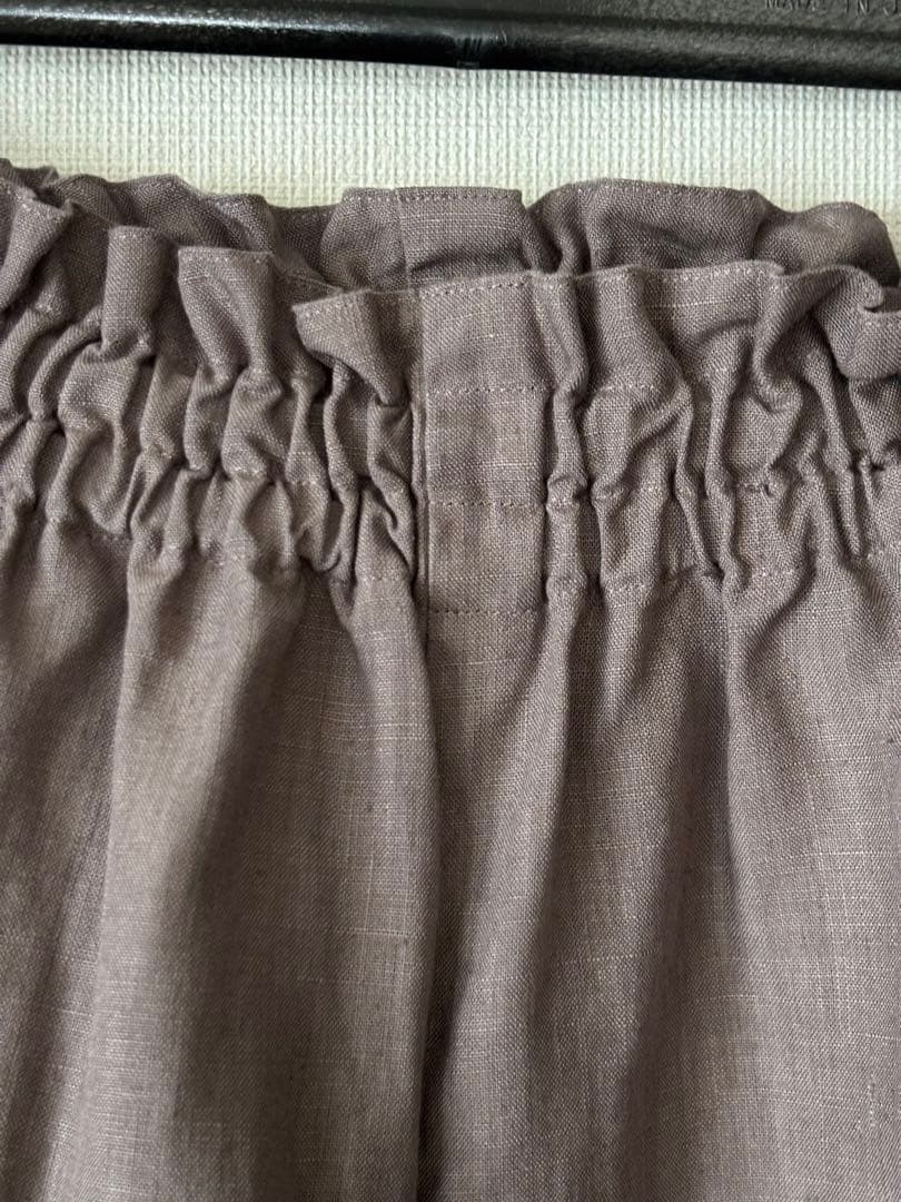 【美品】wafu cip限定 裾レース ペチパンツ ／ 超高密度 リネン 茶鼠