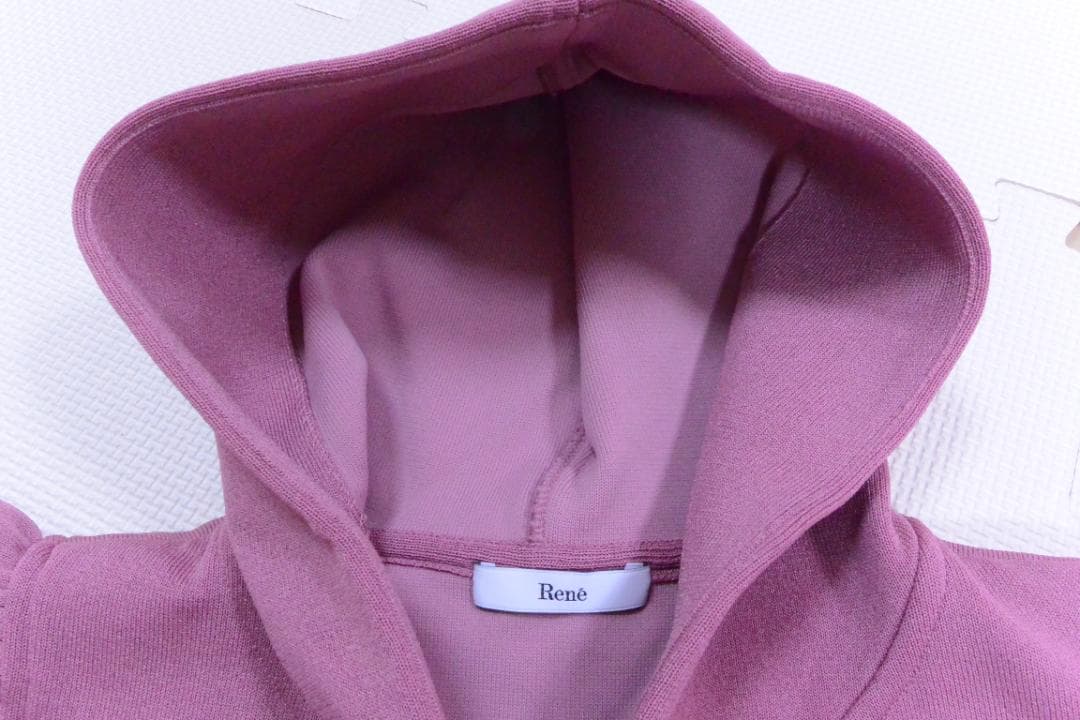 ルネ福袋　フリル付きフードロングベストジレ　 ピンク　34　新品