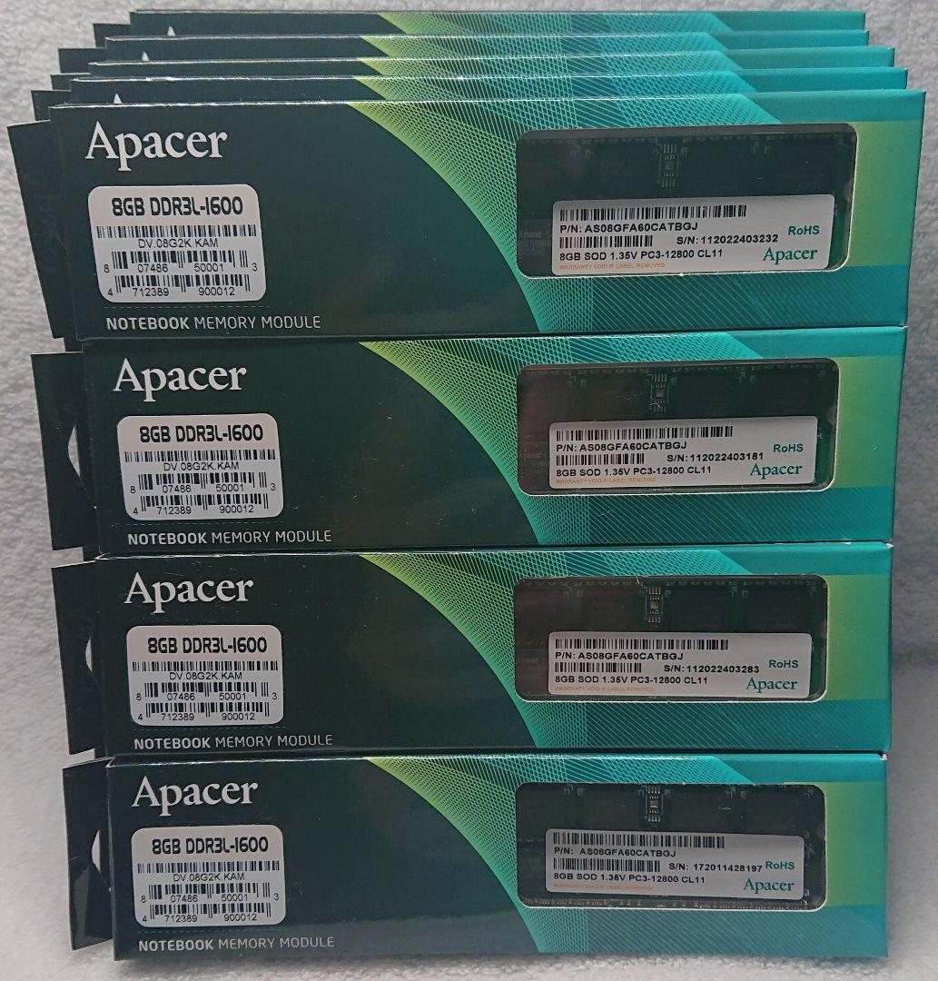 Apacer 新品 未使用 未開封 DDR3 8GB × 4枚 = 32GB