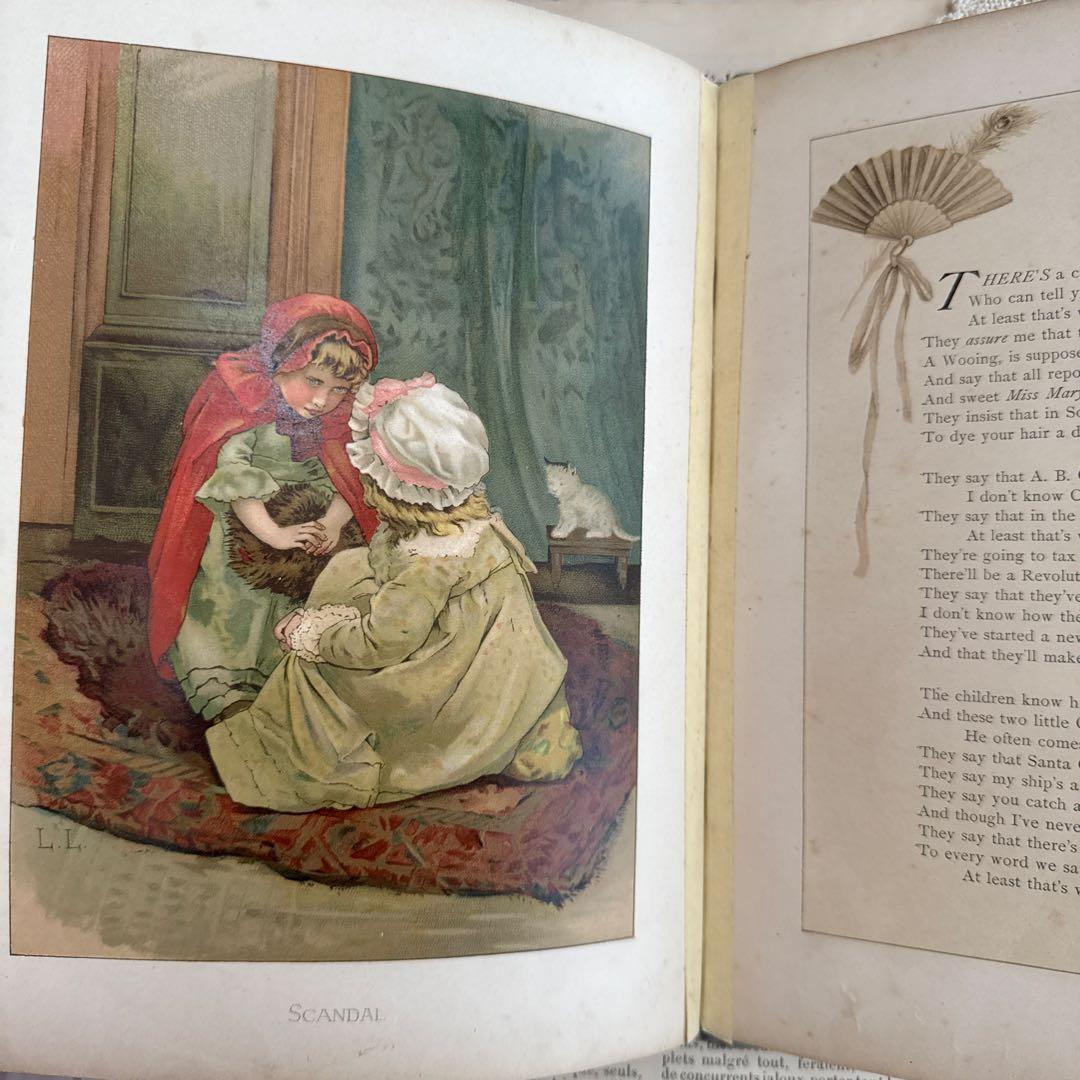 稀少1886年　美しいアンティーク絵本ヴィクトリアン洋書ジャンクジャーナル古書